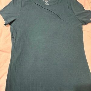 Torrid Teal Short Sleeve Ribbed Tee